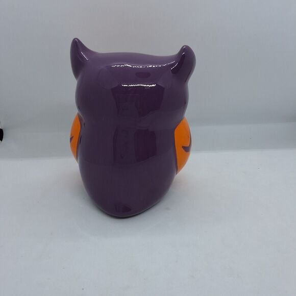 Target Ceramic Owl Open Mouth Halloween Candy Dish Purple Votive Sponge Holder - Picture 3 of 6
